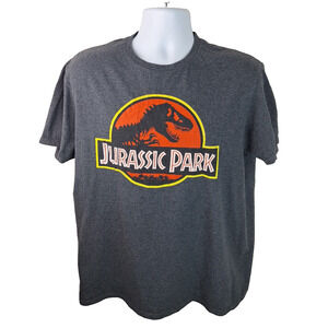 Jurassic World Jurassic Park Gray T-Shirt Size Large Cotton/Polyester